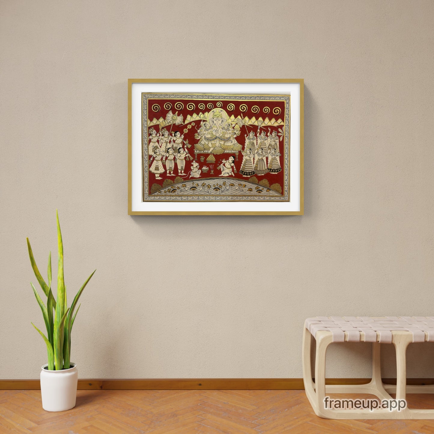 Phad - Lord of good luck - Shree Ganesh Vandana (Red)