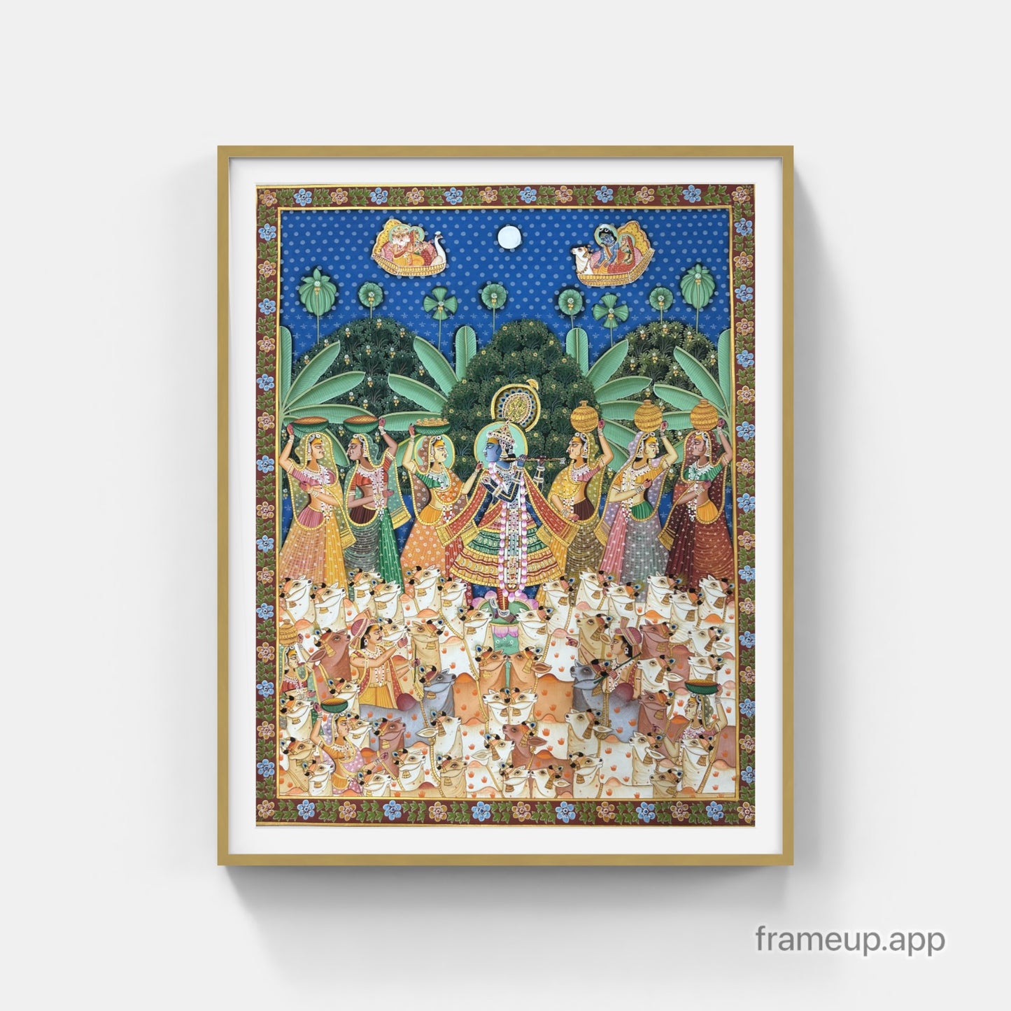 Pichwai - Krishna with the Gopis (Rasleela)