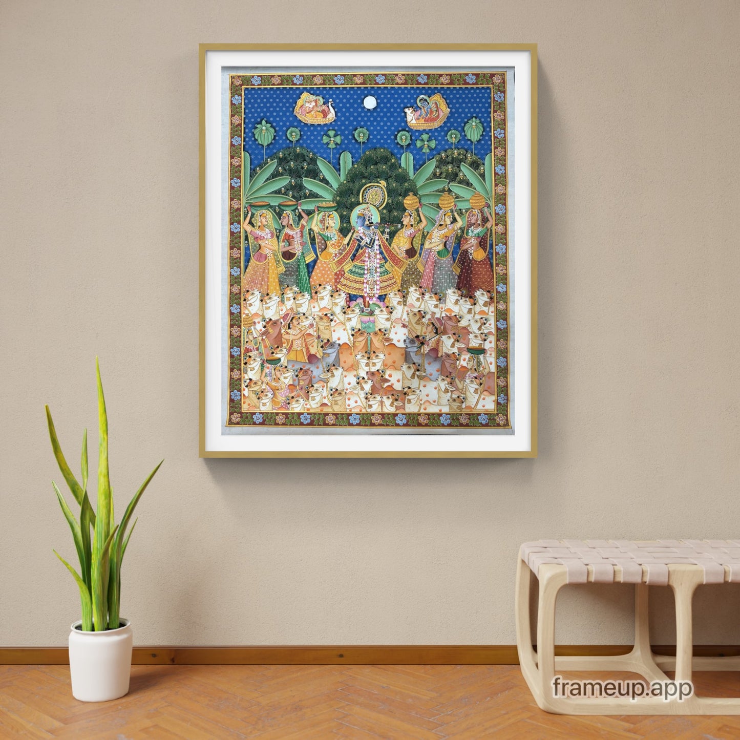 Pichwai - Krishna with the Gopis (Rasleela)