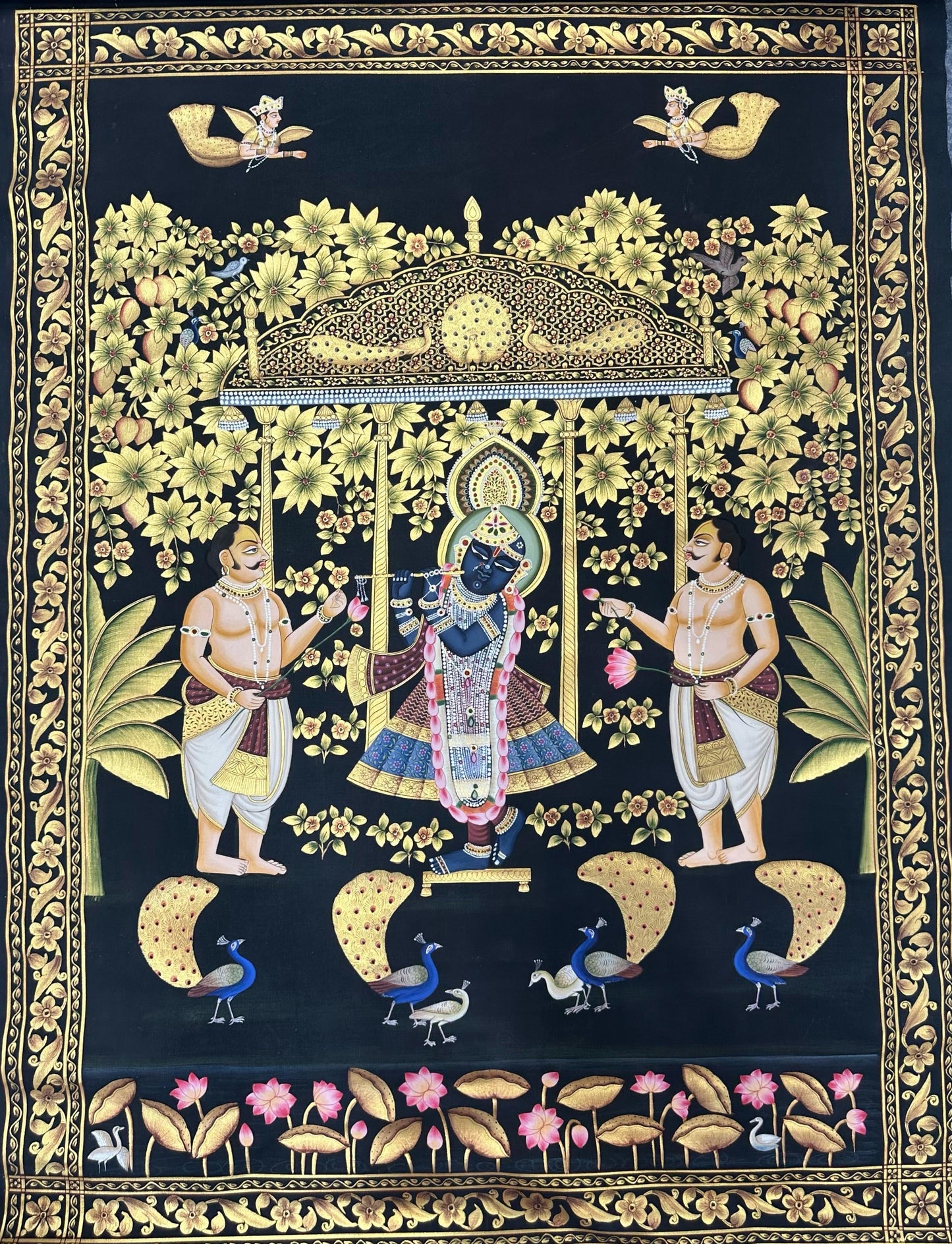 Pichwai - Krishna and the dancing peacocks