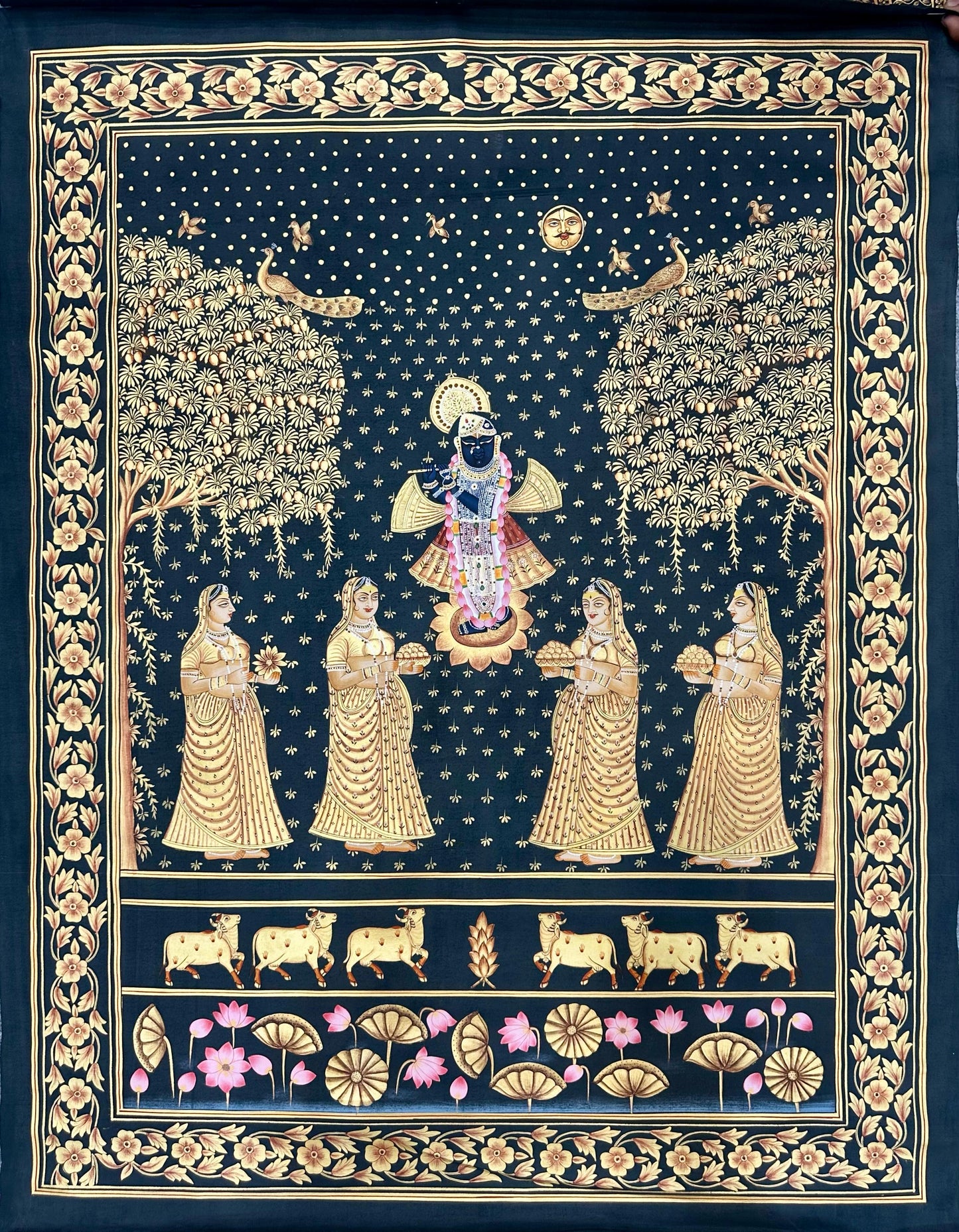 PIchwai - Divine Krishna Under the Moonlight