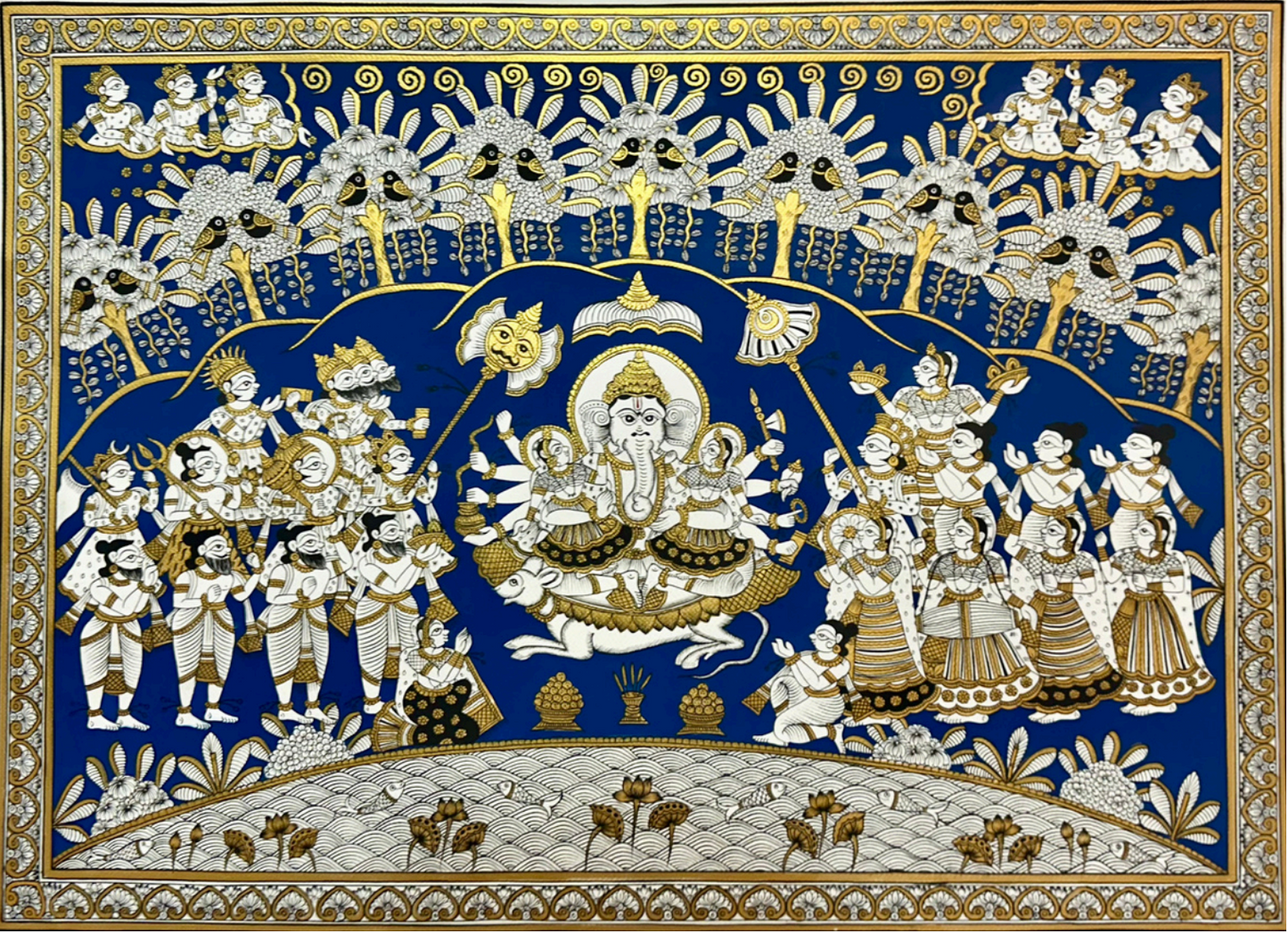 Phad - Lord of good luck - Shree Ganesh Vandana (Blue)