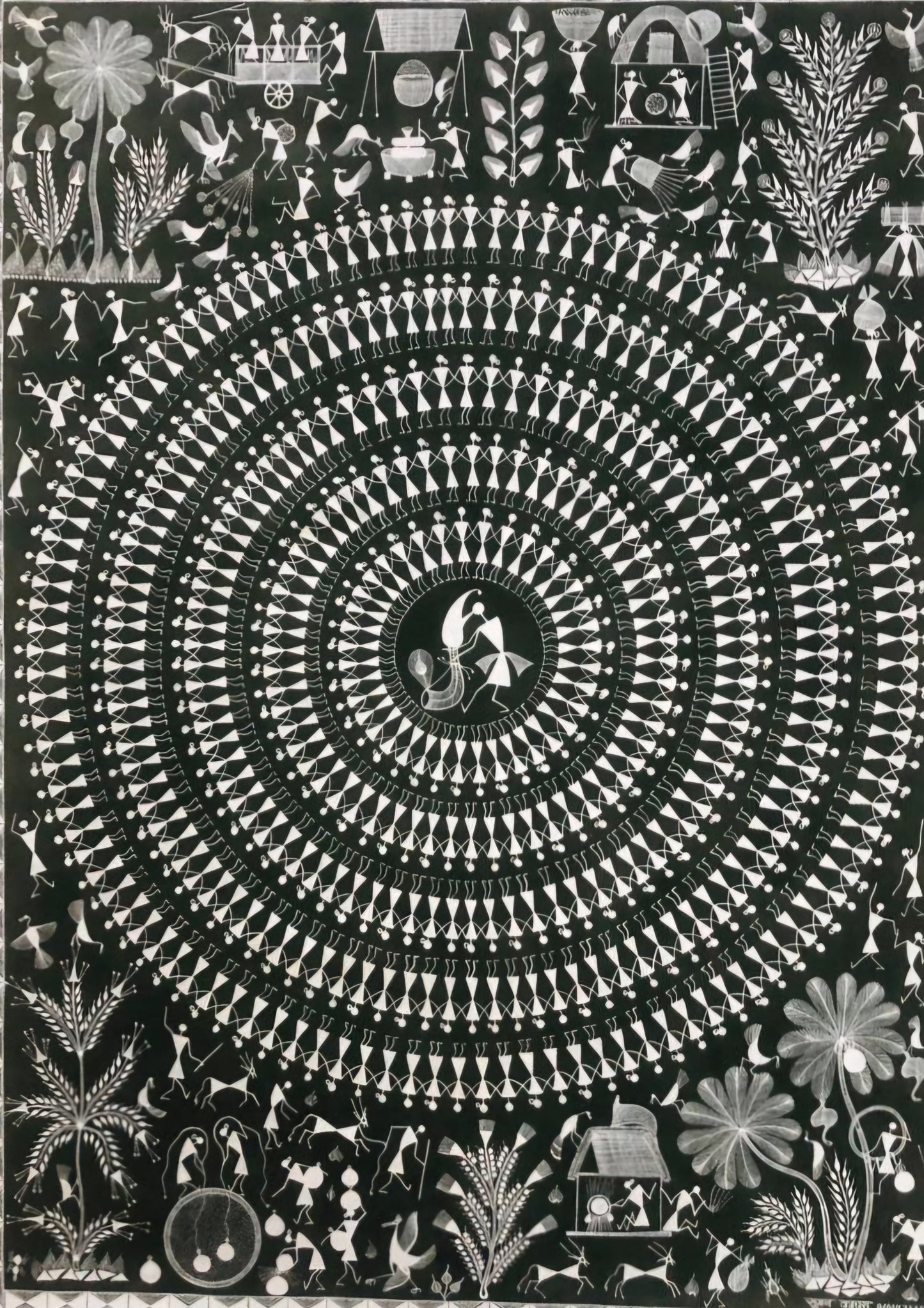 Warli - Circle of life (Black)