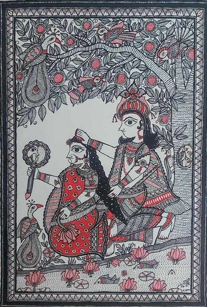 Madhubani - Radha Krishna