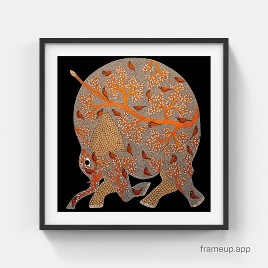 Gond - Birds on Elephant