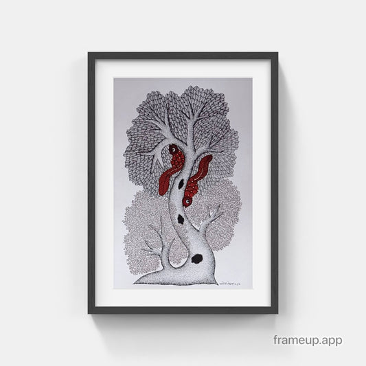 Gond - Squirrel on Tree