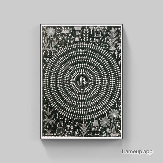 Warli - Circle of life (Black)