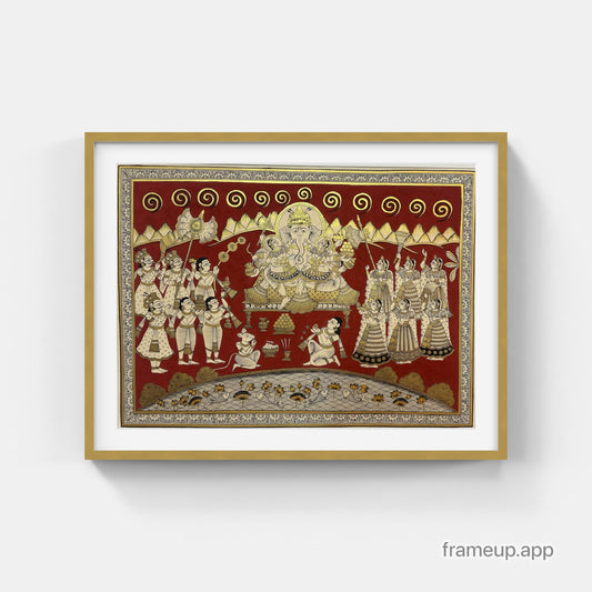 Phad - Lord of good luck - Shree Ganesh Vandana (Red)
