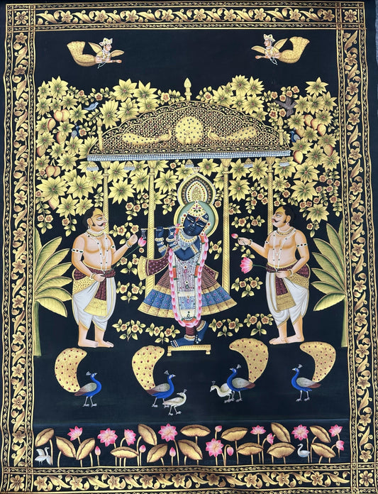 Pichwai - Krishna and the dancing peacocks